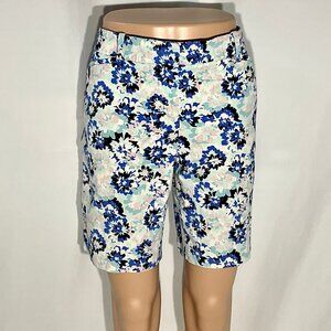 Talbots 8 Petite Floral Bermuda Shorts Womens